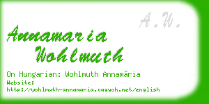 annamaria wohlmuth business card