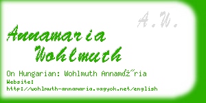 annamaria wohlmuth business card